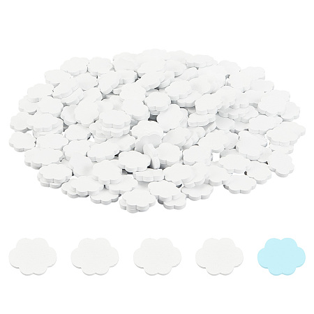 Olycraft 200Pcs Dyed Natural Wooden Beads, No Hole/Undrilled, Cloud, Creamy White, 22x17x4mm