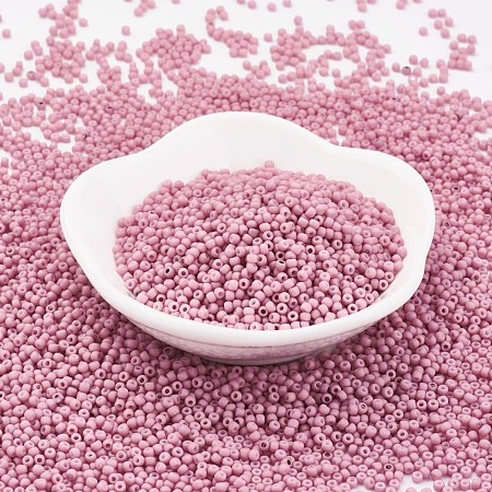 TOHO Japanese Seed Beads, Round, 11/0 Matte Opaque, Pearl Pink, 2x1.5mm, Hole: 0.5mm, about 933pcs/10g