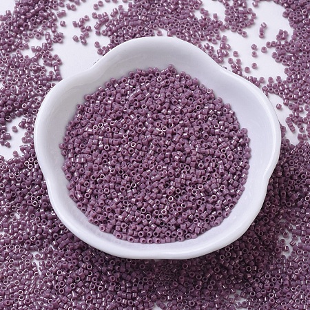 MIYUKI Delica Beads, Cylinder, Japanese Seed Beads, 11/0, (DB0265) Opaque Mauve Luster, 1.3x1.6mm, Hole: 0.8mm; about 2000pcs/10g