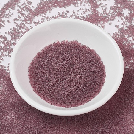 MIYUKI Delica Beads, Cylinder, Japanese Seed Beads, 11/0, (DB0765) Matte Transparent Smoky Amethyst, 1.3x1.6mm, Hole: 0.8mm; about 2000pcs/10g