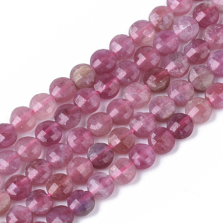 ARRICRAFT Natural Tourmaline Beads Strands, Faceted, Flat Round, 3.7~4x2mm, Hole: 0.6mm, about 107~109pcs/strand, 15.35 inches(39cm)