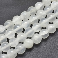 ARRICRAFT Natural Selenite Beads Strands, Round, 8mm, Hole: 1mm, about 49pcs/strand, 15.7 inches(40cm)