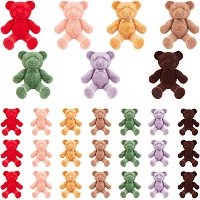 PandaHall 7 Colors 1.5 Inch Flocky Animal Sewing Button, 28pcs 3D Bear Shank Button Embellishments Decorative Buttons for Handmade Ornament Clothing Jewelry Sewing Crafts Making
