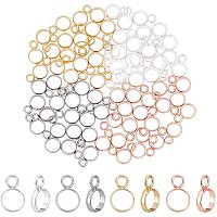 UNICRAFTALE About 80pcs 4 Colors Stainless Steel Ring Bail Beads Charm Hanger Links Connectors with Loop Charms European Spacer Beads Pendant for Jewelry Making 1.8mm Hole