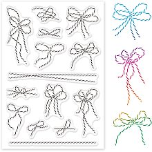 GLOBLELAND Bow Knot Silicone Clear Stamps Gift Box Knot Transparent Stamps for Birthday Easter Holiday Cards Making DIY Scrapbooking Photo Album Decoration Paper Craft