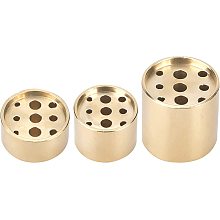 AHANDMAKER 3Pcs 3 Style Light Gold Brass Incense Burner Holder, Cylindrical Incense Holder, Flat Round Incense Sticks Burner, Golden Incense Cone Burner for Indoor Outdoor Use