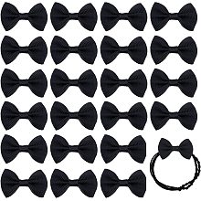 PH PandaHall 120pcs Black Bow Ties Twist Ties Bow, Mini Ribbon Bows Gift Crafts Bows for Christmas Sewing Gift Wrapping Party Bow Gift Boutique Embellishment Cards