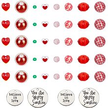 arricraft About 210 Pcs Jewelry Making Beads Kit, Includes Transparent Acrylic Beads Alloy Pendants Glass Charms Polymer Clay Beads Accessories for Jewelry Making