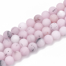 Honeyhandy Natural Plum Blossom Jasper Beads Strands, Frosted, Round, 6mm, Hole: 1mm, about 63pcs/strand, 15.5 inch