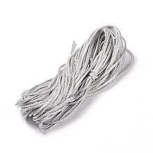 Polyester Cord, Chinese Knotting Cord, Round, Gray, 1.5mm, about 14.22 Yards(13m)/Bundle