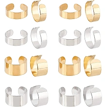 UNICRAFTALE 24pcs 2 Colors Plain Wide Band Rings 304 Stainless Steel Cuff Rings Open Rings for DIY Jewelry Making