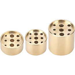 AHANDMAKER 3Pcs 3 Style Light Gold Brass Incense Burner Holder, Cylindrical Incense Holder, Flat Round Incense Sticks Burner, Golden Incense Cone Burner for Indoor Outdoor Use