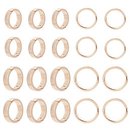 PandaHall Elite 20Pcs 2 Styles Alloy Ring Round Binder Discs, Big Hole Notebook Binding Ring Expansion Discs for Add Extra Pages, Desk Calendar, Notes or Artwork, Light Gold, 24.5~29.5x6mm, Inner Diameter: 20~25mm, 10pcs/style