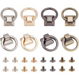 1Box/10pcs Round Head Buttons With D Ring Alloy Purse Suspension Clasp  Handbag Hardware Chain Strap Connector Bag Handle Ring Link Clips DIY  Leather C