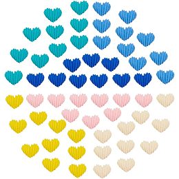 PandaHall Elite 60pcs Heart Resin Cabochons 6 Style Love Slime Charms Love Heart Resin Beads Wheel Print Heart Cabochons Opaque Resin Heart Slime Beads for DIY Scrapbook Phone Gift Decor Jewelry Making