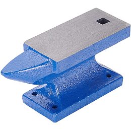 PandaHall Elite 3.8 Lb Iron Single Horn Base Horn Anvil Bench Block 4 x 2.7 Inch Small Jeweler Blacksmith Tool for Jewelry Making, Blue