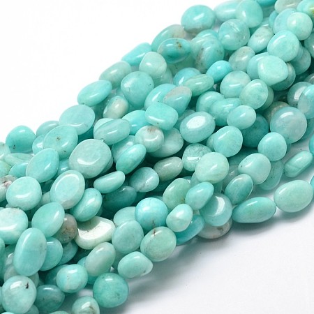 Arricraft Natural Amazonite Gemstone Nuggets Bead Strands, 9~12x8~13x5~7mm, Hole: 1mm, about 15.3 inches~15.7 inches
