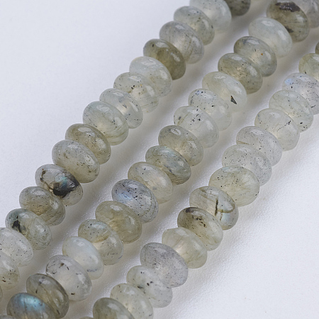 ARRICRAFT Natural Labradorite Beads Strands, Rondelle, 4.5~5x2~2.5mm, Hole: 0.8mm, about 162~166pcs/strand, 15.1  inches~15.3 inches(38.5~39cm)