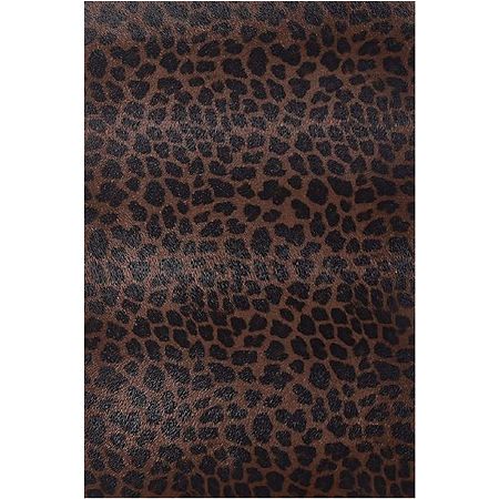 FINGERINSPIRE 8 Pcs Brown Leopard Printed Faux Leather Sheet Self-Adhesive Back Leopard Pattern Synthetic Leather for Earring Hair Accessories DIY Crafts Making