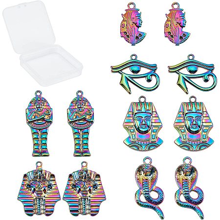 12 Pcs Rainbow Alloy Charms