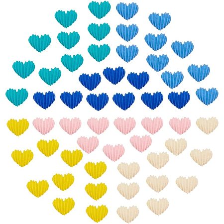 PandaHall Elite 60pcs Heart Resin Cabochons 6 Style Love Slime Charms Love Heart Resin Beads Wheel Print Heart Cabochons Opaque Resin Heart Slime Beads for DIY Scrapbook Phone Gift Decor Jewelry Making