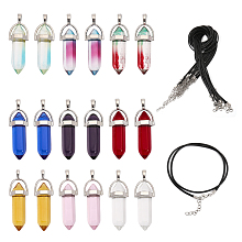 CHGCRAFT DIY Necklace Making Kit, Including Glass Bullet Pendant, Imitation Leather Cord Necklace Making, Mixed Color, 36Pcs/box