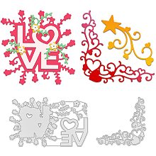 GLOBLELAND 2pcs Love and Heart Corner Metal Cutting Dies Stars Cutting Dies Stencils for DIY Scrapbooking Birthday Wedding Valentine's Day Cards Making Album Envelope Decoration