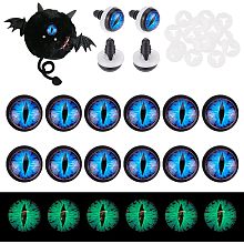 PandaHall Elite 20pcs Craft Safety Eyes, Glow in The Dark Dragon Eye Cabochons Craft Crochet Eyes 12mm Flat Round Craft Eyes with 20pcs Washers for Crochet Stuffed Animal Teddy Bear Halloween Decor