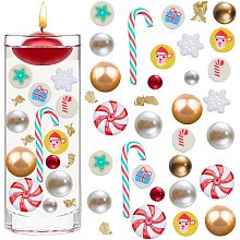 SUNNYCLUE 10000+Pcs Christmas Vase Fillers Set Candle Filler White Floating Faux Pearls Beads Xmas Holiday Red Green Candy Cane Golden Glitter Powders Christmas Candles Filler for Home Table Decor