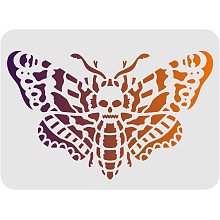 FINGERINSPIRE Moth Skeleton Drawing Painting Stencils Template 11.6x8.3 inch Plastic Stencils Decoration Reusable Stencils for Painting on Wood, Floor, Tile, Wall and Fabric