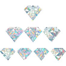 GORGECRAFT 2 Sizes Diamond Window Clings Anti-Collision Static Rainbow Glass Stickers Alert Decals 3D Sun Catcher Non Adhesive Prismatic Vinyl for Prevent Stop Birds