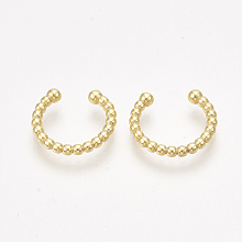 Honeyhandy Brass Cuff Earrings, Golden, 11x2mm