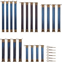 PandaHall Elite 20 pcs 5 Sizes 4/4.8/6/7/8 Inch Metal Internal Flex Frame Kiss Clasp with Pins for Bag Coin Purse DIY Handbag Hinges, Blue