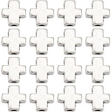 SUNNYCLUE 1 Box 100Pcs Silver Cross Beads Tibetan Style Alloy Cross Beads Mini Small Pocket Crosses in Bulk Tiny Cross Charms Easter Crucifix Loose Spacer Beads for Jewelry Making Beading Supplies