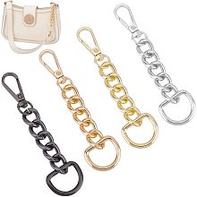 WADORN 4 Colors Metal Chain Extender, 4.3 Inch Short Chain Bag Strap Extender Replacement Mini Purse Chain with Spring Gate Ring Decoration Chain for Satchel Shoulder Bag Crossbody Bag