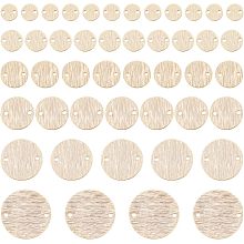 BENECREAT 54Pcs 6 Styles Brass Flat Round Links Real 24k Gold Plated Conntectors with Double Hole for Bracelet, Necklace or DIY Jewelry Making Accessories, 6/8/ 10/12/ 15/ 18mm