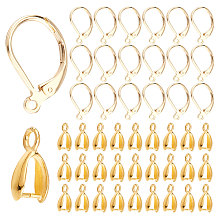 CREATCABIN Jewelry Making Finding Kit, Including Brass Leverback Earring Findings, with Horizontal Loops, Ice Pick Pinch Bails, Mixed Color, 56pcs/box