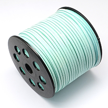 Faux Suede Cord, Faux Suede Lace, Light Cyan, 2.7x1.4mm; about 90m/roll