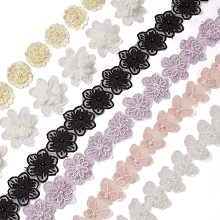 Flower Polyester Lace Trim, Lace Floral Ribbons For Sewing Decoration, Mixed Color, 5/8~3/4 inch(15~17.5mm), 1 yard/pc