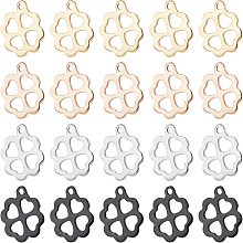 UNICRAFTALE 40Pcs 4 Colors Four-Leaf Clover Pendants 304 Stainless Steel Four-Leaf Clover Charms 1.2mm Hole Dangle Charms Earring Charms Bracelets Necklace Pendants For Jewelry Making Charms