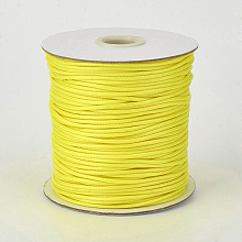 Honeyhandy Eco-Friendly Korean Waxed Polyester Cord, Yellow, 1mm, about 185yards/roll(555 feet/roll)(169.16m/roll)