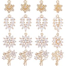 NBEADS Micro Pave Cubic Zirconia Charms, Long-Lasting Plated Brass Pendants with Crystal CZ Stone