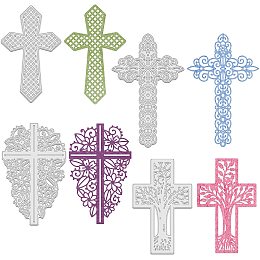 GLOBLELAND 4pcs Metal Cross Cutting Dies Stencils for DIY Scrapbooking Album Decorative Wedding Invitation Card Making