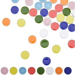 SUPERFINDINGS 45Pcs 8 Colors Round Colorful Porcelain Mosaic Tiles Multi Color Bulk 17mm Circle Decorative Mosaic Tiles for DIY Mosaic Art Crafts Picture Frames Flowerpots Decoring