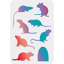 FINGERINSPIRE Mouse Stencil 11.7x8.3 inch Mice Drawing Stencils Small Mouse Painting Stencil Reusable Mouse Hole Painting Template DIY Craft Stencils for Painting on Wood, Paper, Wall and Tile