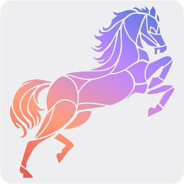 FINGERINSPIRE Horse Stencil 11.8x11.8inch Square Painting Stencil Galloping Horse Stencil Plastic PET Drawing Template Reusable Painting Stencil for Furniture Wall Floor Door Decoration