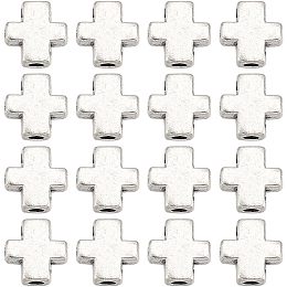 SUNNYCLUE 1 Box 100Pcs Silver Cross Beads Tibetan Style Alloy Cross Beads Mini Small Pocket Crosses in Bulk Tiny Cross Charms Easter Crucifix Loose Spacer Beads for Jewelry Making Beading Supplies