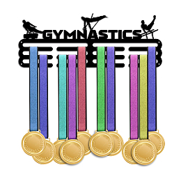 PandaHall Elite Medal Hanger Holder Display Rack Gymnastics Medal Hanger Awards Ribbon Cheer 3 Lines Sport Award Rack Wall Mount Iron Frame for Over 50 Medals Necklace Jewelry 15.75 Inch/40cm