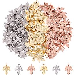 DICOSMETIC 150Pcs 3 Colors Maple Leaf Charm Vintage Maple Charm Autumn Leaf Charm Stainless Steel Plant Charm for Thanksgiving Christmas Gift DIY Earring Bracelet Necklace Jewelry Making, Hole: 1mm