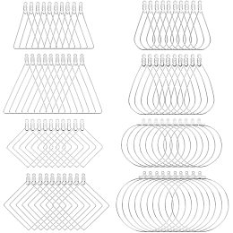 UNICRAFTALE About 80pcs 4 Styles Hoop Earrings 304 Stainless Steel Hypoallergenic Hollow Hoop Earrings Mixed Shapes Hoop Pendant for DIY Earrings Jewelry Making